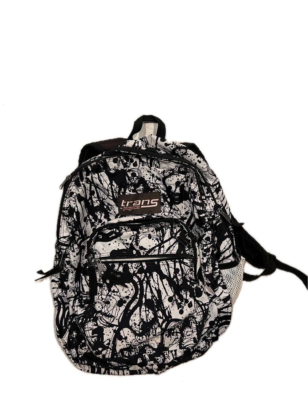 Trans by Jansport Multi section Backpack White Black Inkblot
